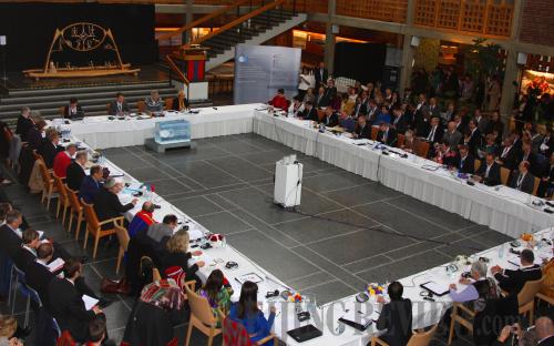 The Eighth Ministerial Meeting of the Arctic Council is held in Kiruna, Sweden, on May 15 [Photo:He Miao] 