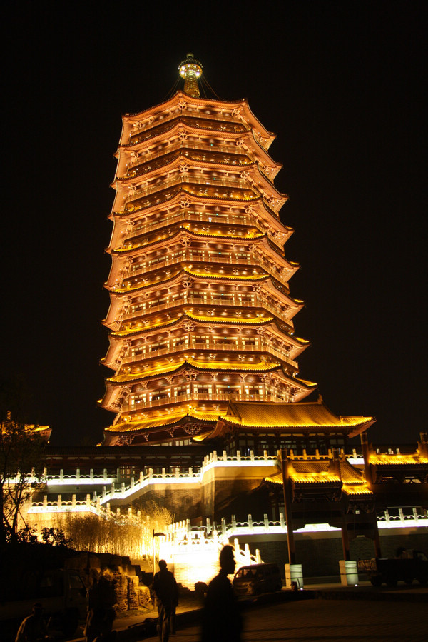 yongding tower at night