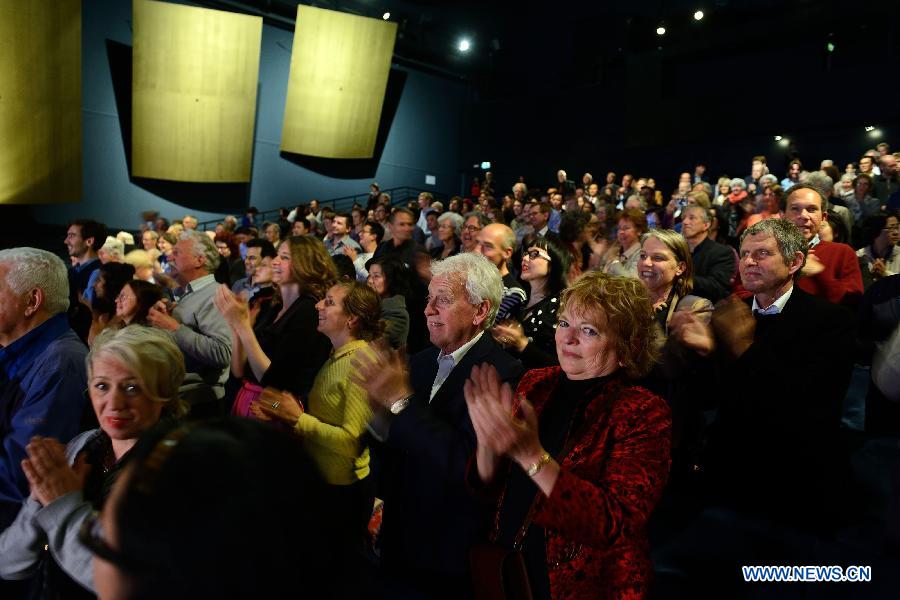 Audience enjoy Peking opera at the Lucent Danstheater in Hague, the Netherlands, May 21, 2013.