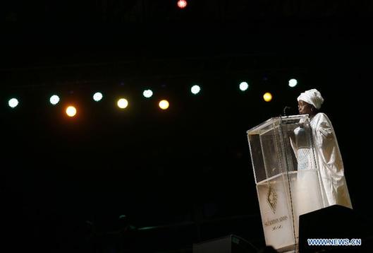 African Union (AU) Chairperson Nkosazana Dlamini-Zuma addresses the ceremony to mark the 50th anniversary of the founding of the African Union, in Addis Ababa, Ethiopia, on May 25, 2013. [Xinhua] 
