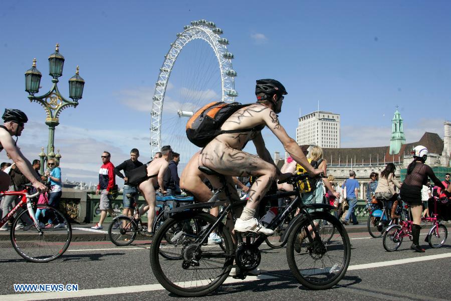 BRITAIN-LONDON-NAKED BIKE RIDE