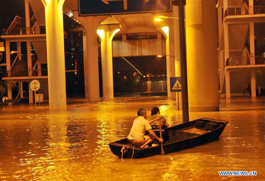 Liujiang River's flood peak appears