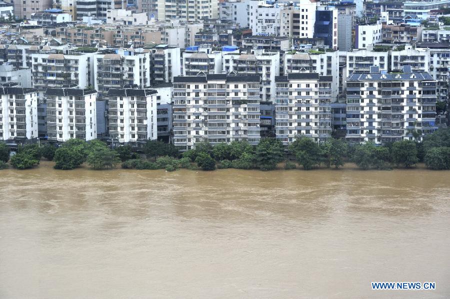 Liujiang River&apos;s flood peak appears