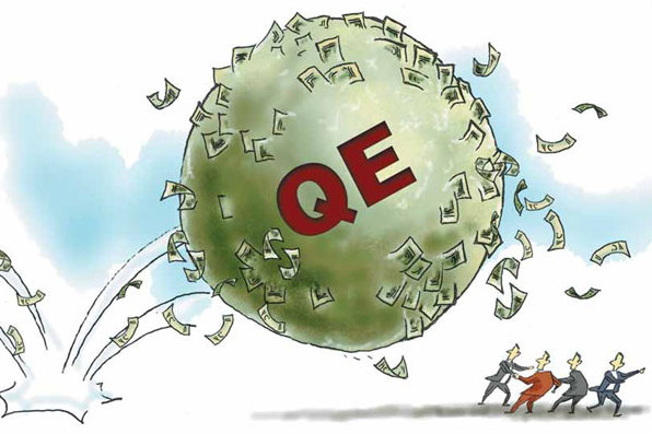 Quantitative easing is an unconventional monetary policy used by a country's central bank to stimulate its economy when standard monetary policy has become ineffective. The world's first and third most powerful economies - the United States and Japan - are implementing QE policy but a senior Chinese economist warns that excessive money supply is like 'a tiger in a cage'. 'Once it is released, the consequences will be severe,' he said. [China Daily]