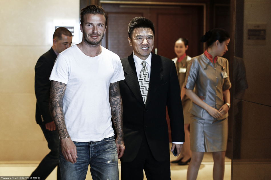 David Beckham arrives in Beijing on Monday, June 17, 2013 to start his China tour. 