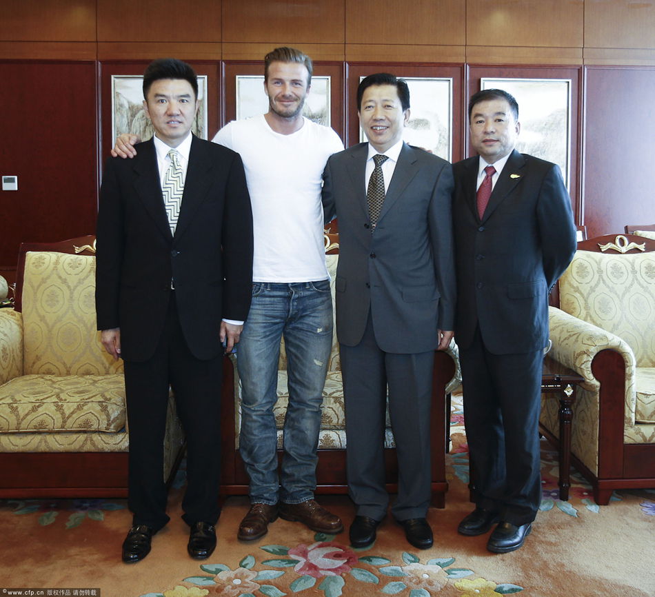 David Beckham arrives in Beijing on Monday, June 17, 2013 to start his China tour. 