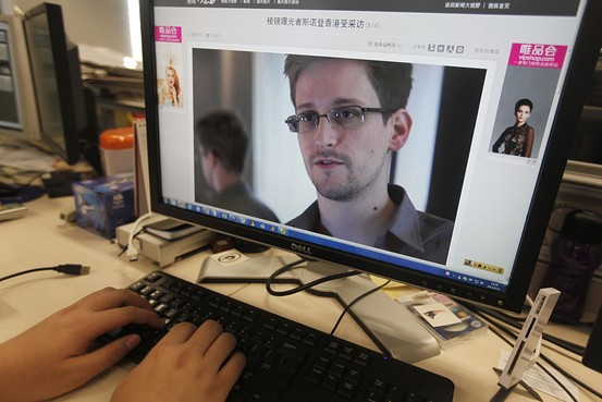 A picture of Edward Snowden on a Chinese news website in Beijing.[Reuters] 