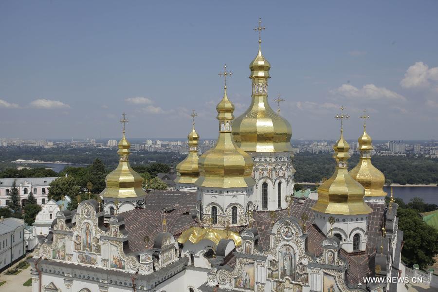 Photo taken on July 2, 2013 shows the Kiev-Pechersk Lavra in Kiev, Ukraine. Kiev-Pechersk Lavra is nominally divided into two parts: the Upper Lavra, where the museums, shops and churches are situated and the Lower Lavra, underground area, where mummified bodies of Orthodox Saints are conserved.