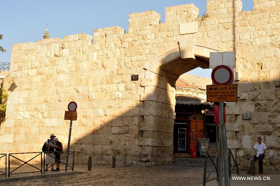 This photo taken on July 3, 2013 shows the Golden Gate of Jerusalem's Old City. Old City of Jerusalem and its Walls were recorded on the United Nations Educational, Scientific and Cultural Organization's World Heritage list in 1982.