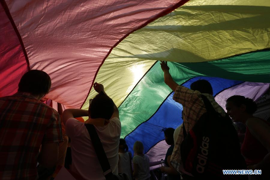 Gay Pride Parade held in Budapest, Hungary