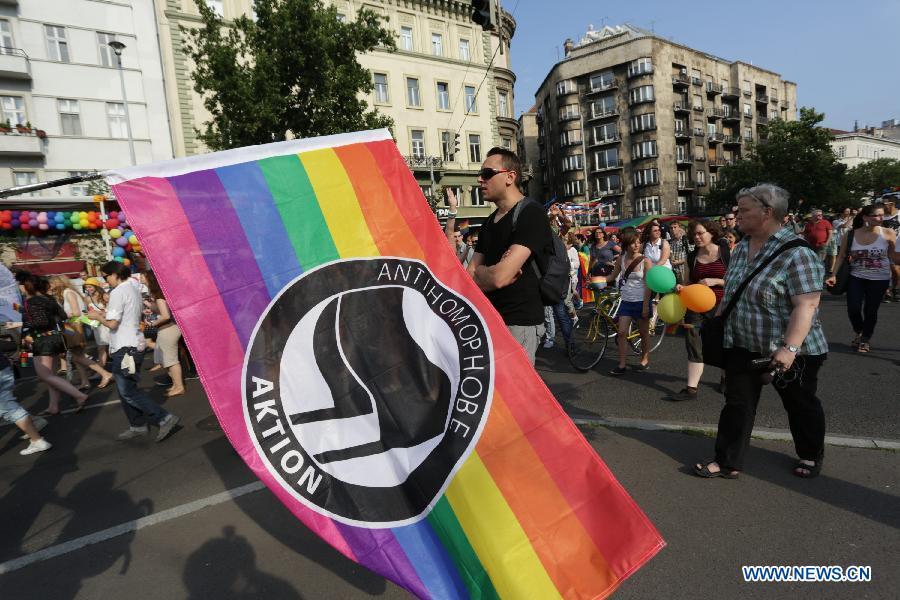 Gay Pride Parade held in Budapest, Hungary