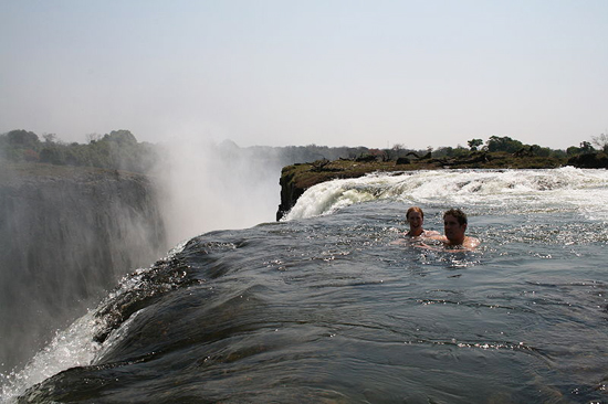 Devil Swimming Pool, Victoria Falls, Zambia, one of the 'top 10 amazing swimming pools in the world' by China.org.cn.