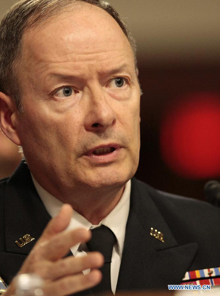 U.S. Army Gen. Keith Alexander, commander of the U.S. Cyber Command, director of National Security Agency (NSA), testifies before a Senate Appropriations Committee hearing in Washington D.C. on June 12, 2013. [Xinhua/Fang Zhe]