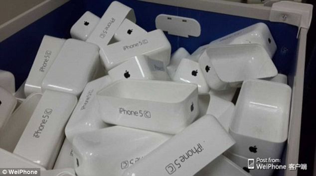 Leaked photos, pictured, also suggest a cheaper model could be called iPhone C