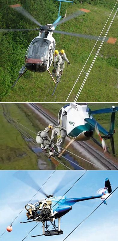 Helicopter cable worker, one of the 'top 10 most dangerous jobs in the world' by China.org.cn.