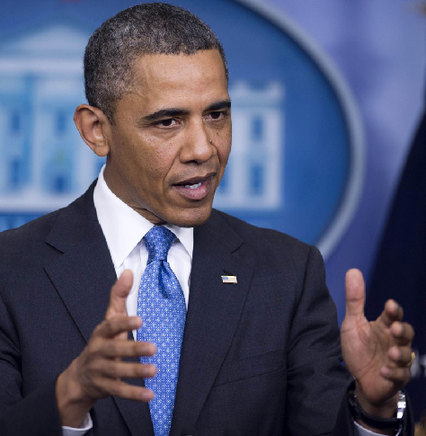 2013年4月30日，美国总统奥巴马在华盛顿白宫举行新闻发布会。 图片：新华社/法新