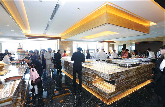 A buffet in the WH Min Hotel in Shanghai. The five-star and 188-room hotel is a new venture by cuisine company Xiao Nan Guo Group Holdings Ltd. 
