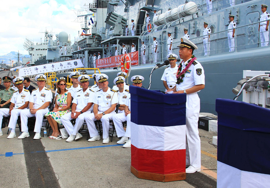 Chinese naval vessels arrived in Hawaii on Friday to join a search-and-rescue exercise with the U.S. Navy. [Photo/Xinhua]