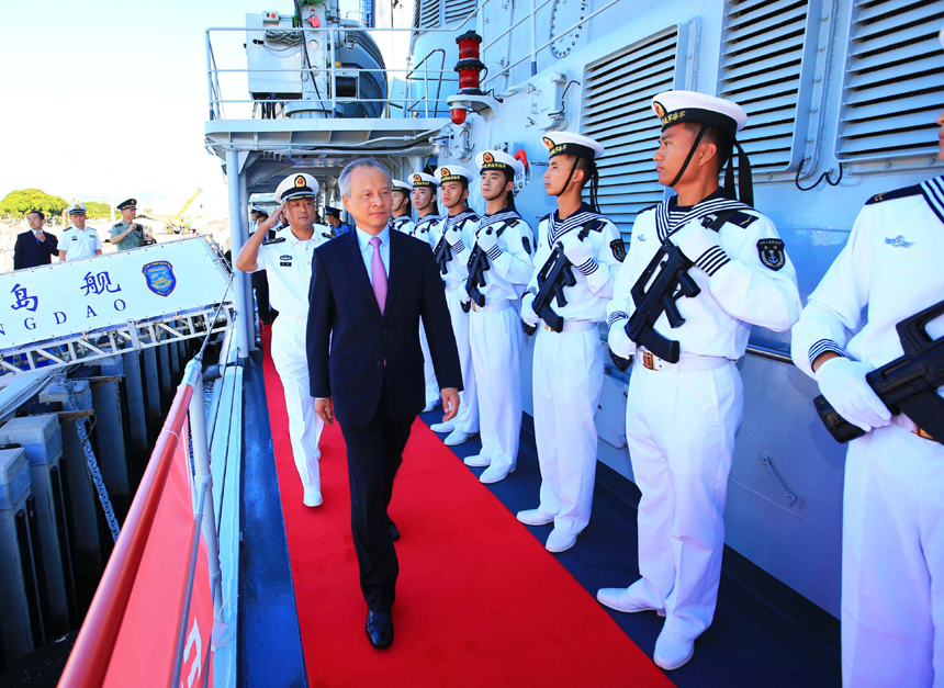 Chinese naval vessels arrived in Hawaii on Friday to join a search-and-rescue exercise with the U.S. Navy. [Photo/Xinhua]