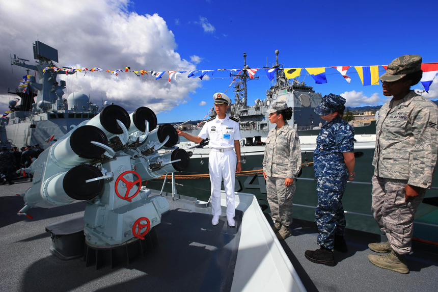 Chinese naval vessels arrived in Hawaii on Friday to join a search-and-rescue exercise with the U.S. Navy. [Photo/Xinhua]