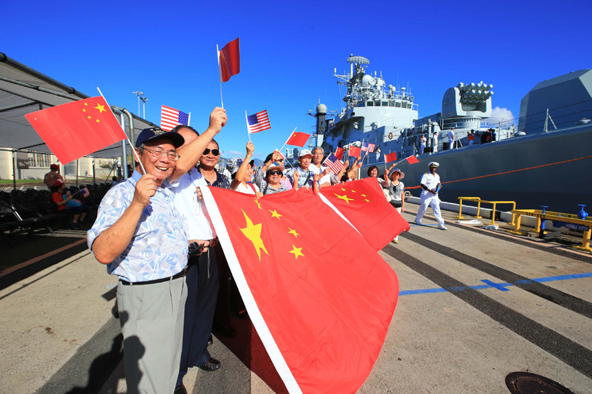 Chinese naval vessels arrived in Hawaii on Friday to join a search-and-rescue exercise with the U.S. Navy. [Photo/Xinhua]