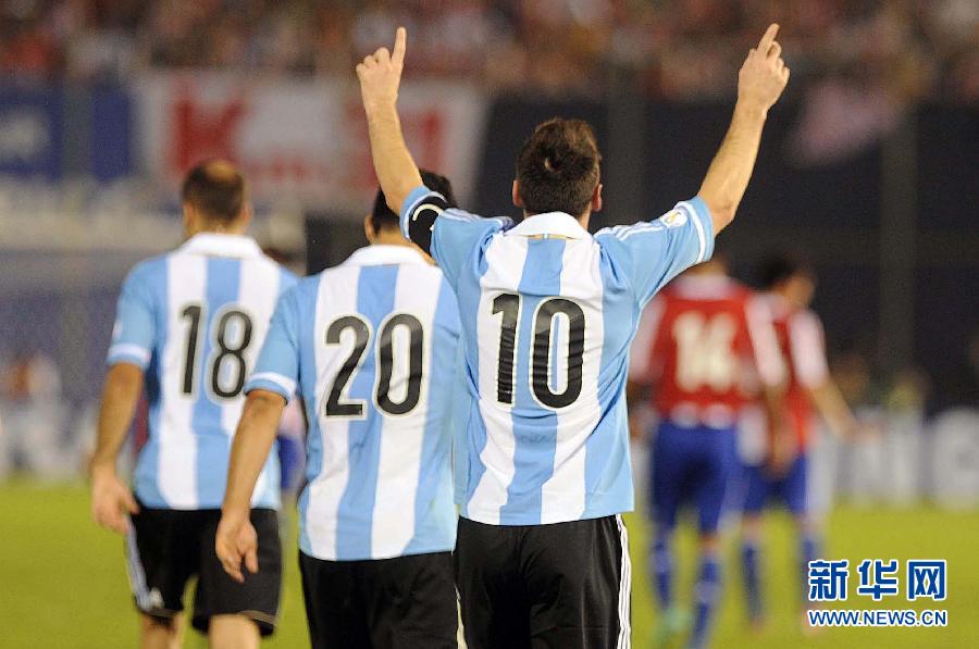  Argentina qualified for the 2014 World Cup with a 5-2 win at Paraguay on Tuesday, becoming the first South American team beside host Brazil to earn a spot at the tournament.