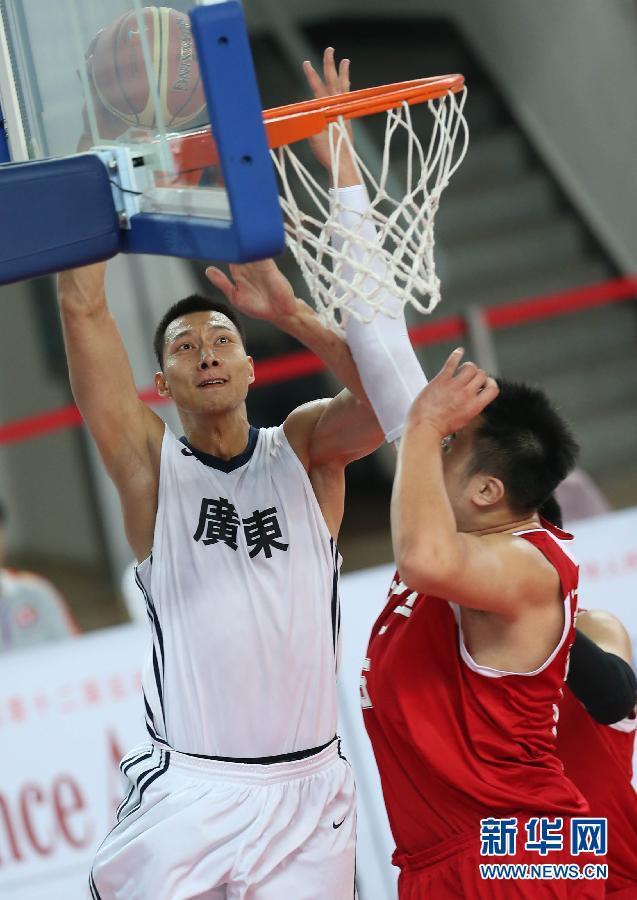 Guangdong successfully defended their men's basketball title at the Chinese National Games, outgunning hosts Liaoning 69-63 on Sept 12, 2013.