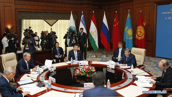 The 13th Shanghai Cooperation Organization (SCO) summit is held in Bishkek, Kyrgyzstan, Sept. 13, 2013. (Xinhua/Ju Peng)  