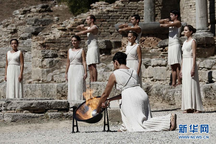 The Olympic flame was lit in Ancient Olympia in Greece on Sunday and began its long journey towards the opening ceremony of the Sochi 2014 Olympic Winter Games which begin on February 7.