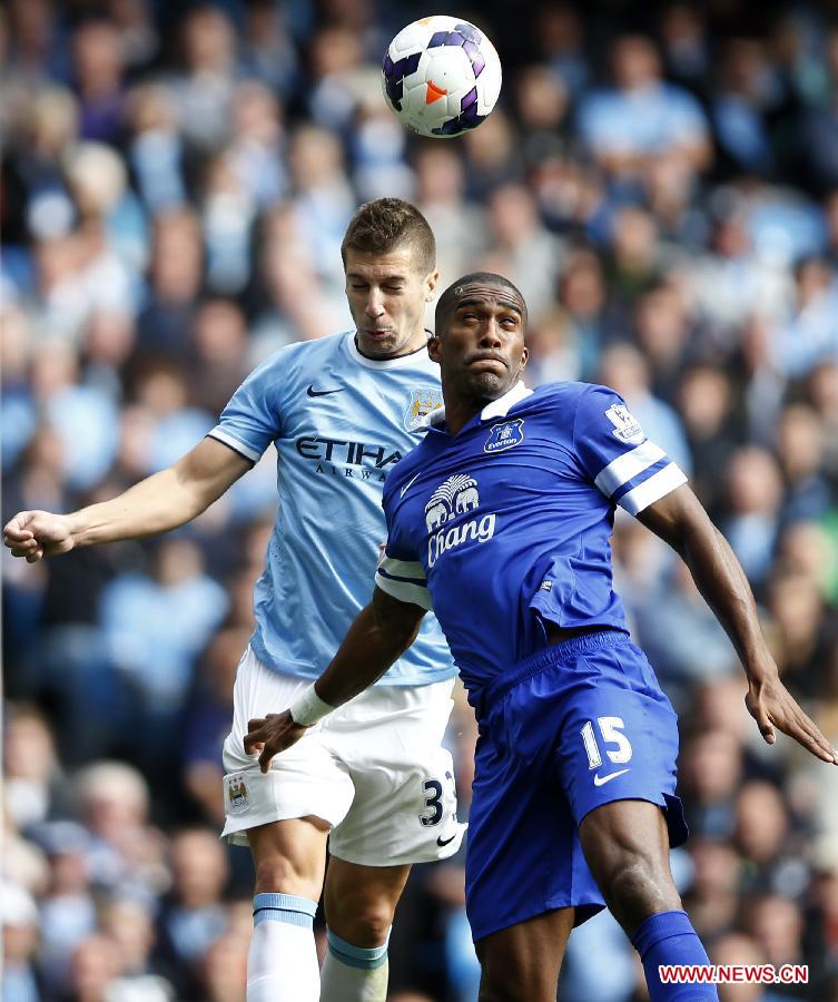 (SP)BRITAIN-MANCHESTER-SOCCER-PREMIER LEAGUE-MAN CITY VS EVERTON