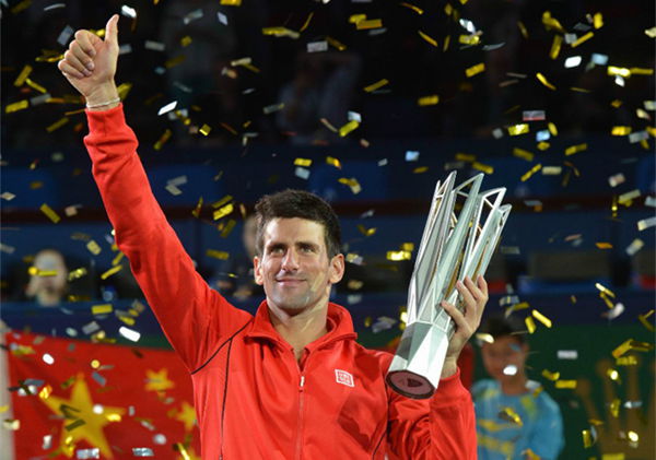 Djokovic's triumph was his 20th match win in a row in China and provided his seventh career title here.