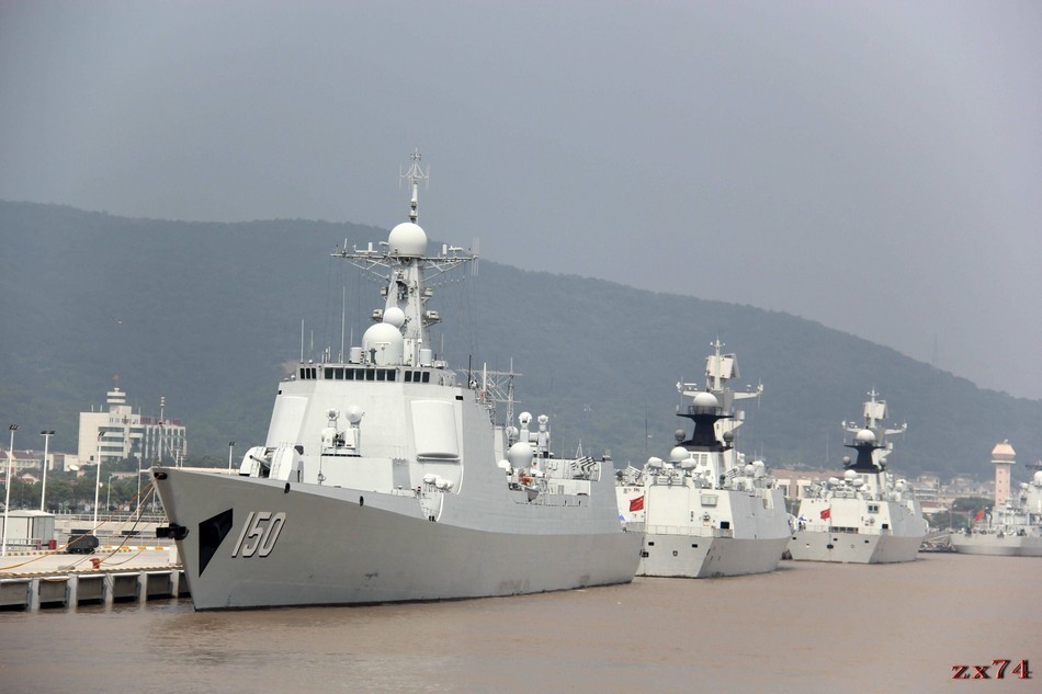 The Type 052C destroyer is a type of destroyer which features a four array multi-function phased array radar for 360-degree coverage. Known as “China’s aegis,” it is now China’s most advanced destroyer in service. Its first ship, Lanzhou 170, constructed by Jiangnan Shipyard in Shanghai, was laid down in 2003 and commissioned for China’s South Sea Fleet in 2005. [Source: HSH forum]