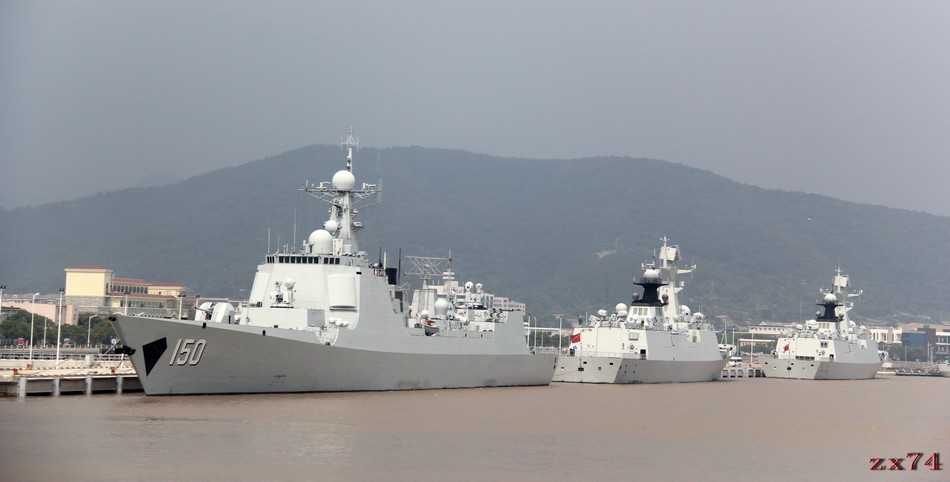 The Type 052C destroyer is a type of destroyer which features a four array multi-function phased array radar for 360-degree coverage. Known as “China’s aegis,” it is now China’s most advanced destroyer in service. Its first ship, Lanzhou 170, constructed by Jiangnan Shipyard in Shanghai, was laid down in 2003 and commissioned for China’s South Sea Fleet in 2005. [Source: HSH forum]