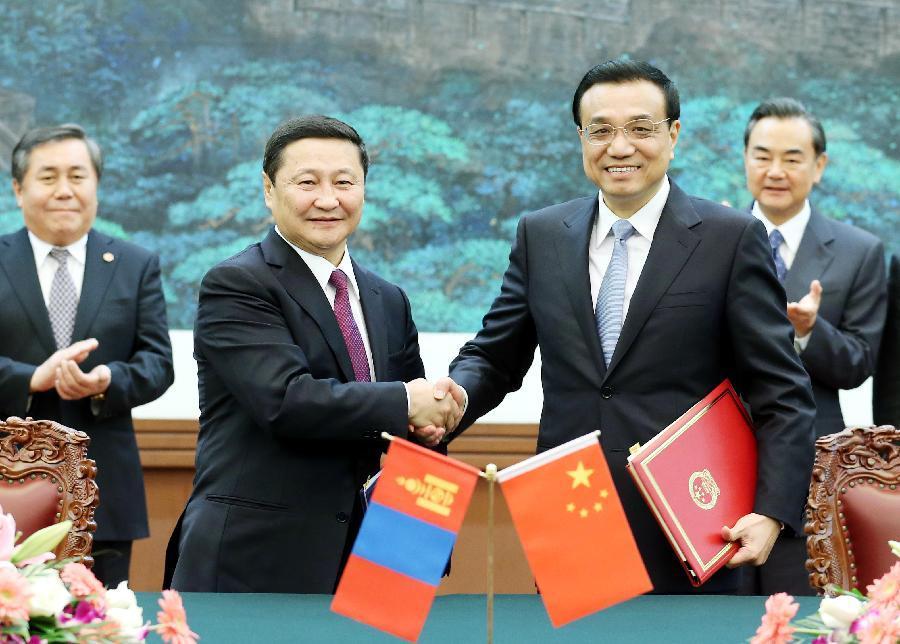 CHINA-BEIJING-LI KEQIANG-MONGOLIAN PM-SIGNING CEREMONY (CN) 