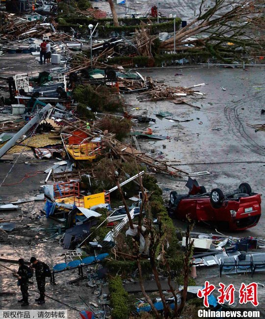 A scene of ruins at the airport of Tacloban City, the Philippines, after Typhoon Haiyan hits the city on Nov. 9, 2013. 