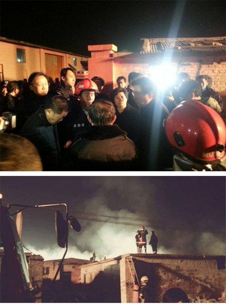 The fire in a storehouse in Xiaowuji of Chaoyang District, Beijing, killed at least 12 people on Tuesday night. [Xinhua]