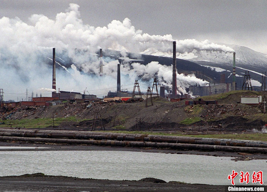Norilsk, Russia, one of the 'top 10 most polluted places in the world' by China.org.cn.