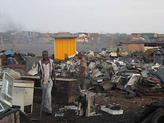 Agbogbloshie Dumpsite, Ghana, one of the 'top 10 most polluted places in the world' by China.org.cn.