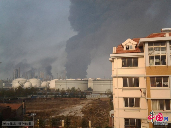 A leaky pipeline caught fire and exploded on Friday morning in the coastal city of Qingdao, east China's Shandong Province, local authorities confirmed on its verified official microblog.[China.org.cn]