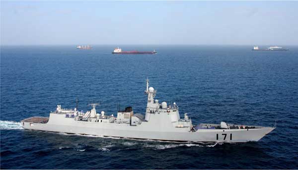 The PLA navy destroyer Haikou has undertaken more than 30 missions since the vessel was commissioned in 2005. Provided to China Daily