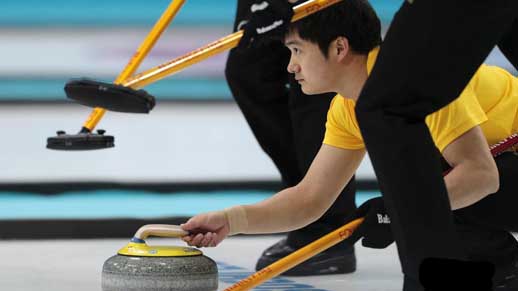 China wins men's curling at Olympic opener
