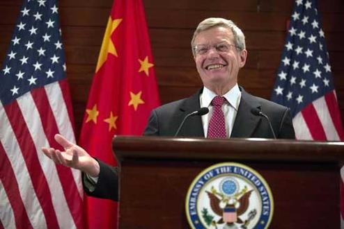 U.S. Ambassador to China Max Baucus briefs journalists at the U.S. embassy in Beijing, China, Tuesday, March 18, 2014. Baucus is the new U.S. Ambassador to China following the departure of Gary Locke.