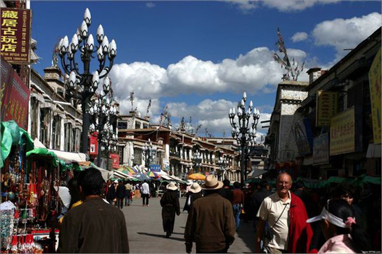 Barkhor, one of the 'top 10 attractions in Lhasa, China' by China.org.cn.