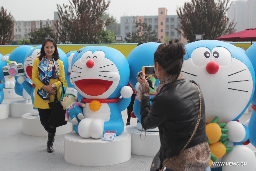 Doraemon statue in 100 Doraemon Secret Gadgets Expo Stock Photo