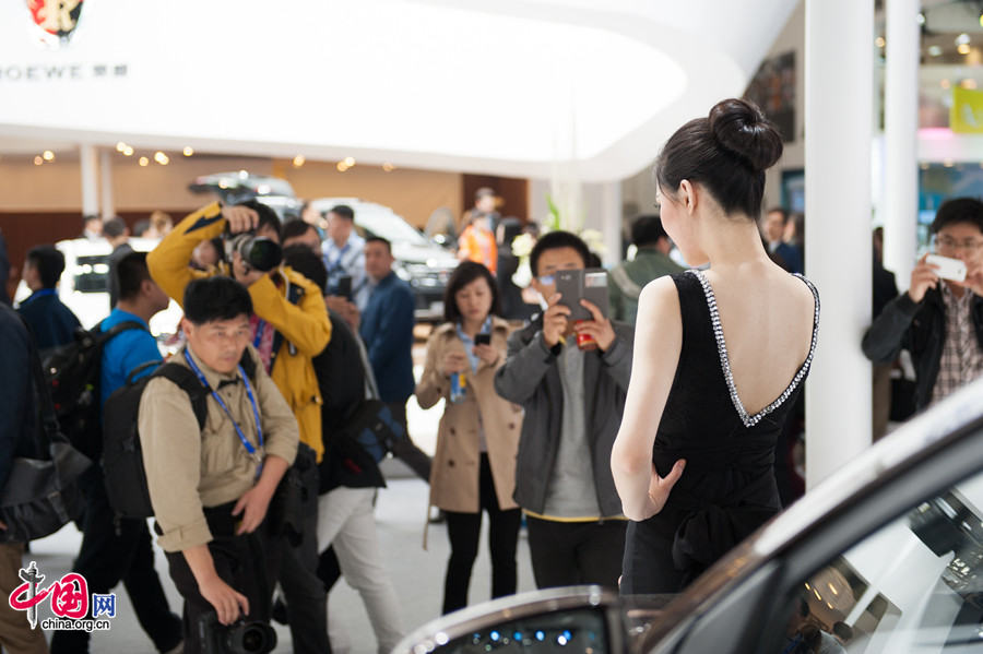 The 2014 Beijing International Automotive Exhibition in Beijing, China, April 20, 2014. The auto show will be held on April 21-29, attracting over 2,000 exhibitors from 14 countries and regions. [Photo by Chen Boyuan / China.org.cn]