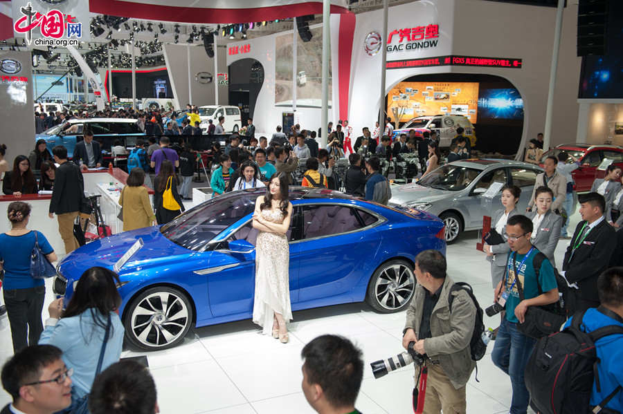 The 2014 Beijing International Automotive Exhibition in Beijing, China, April 20, 2014. The auto show will be held on April 21-29, attracting over 2,000 exhibitors from 14 countries and regions. [Photo by Chen Boyuan / China.org.cn]