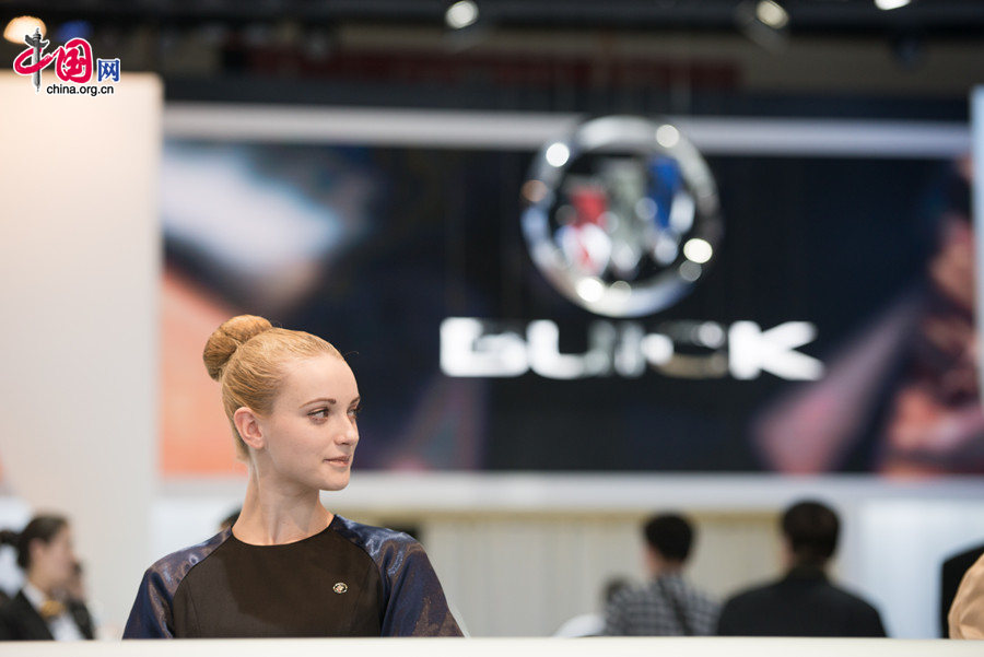 The 2014 Beijing International Automotive Exhibition in Beijing, China, April 20, 2014. The auto show will be held on April 21-29, attracting over 2,000 exhibitors from 14 countries and regions. [Photo by Chen Boyuan / China.org.cn]