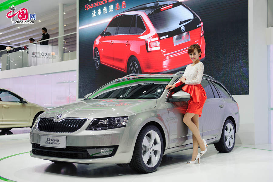 The 2014 Beijing International Automotive Exhibition in Beijing, China, April 20, 2014. The auto show will be held on April 21-29, attracting over 2,000 exhibitors from 14 countries and regions. [Photo by Chen Boyuan / China.org.cn]