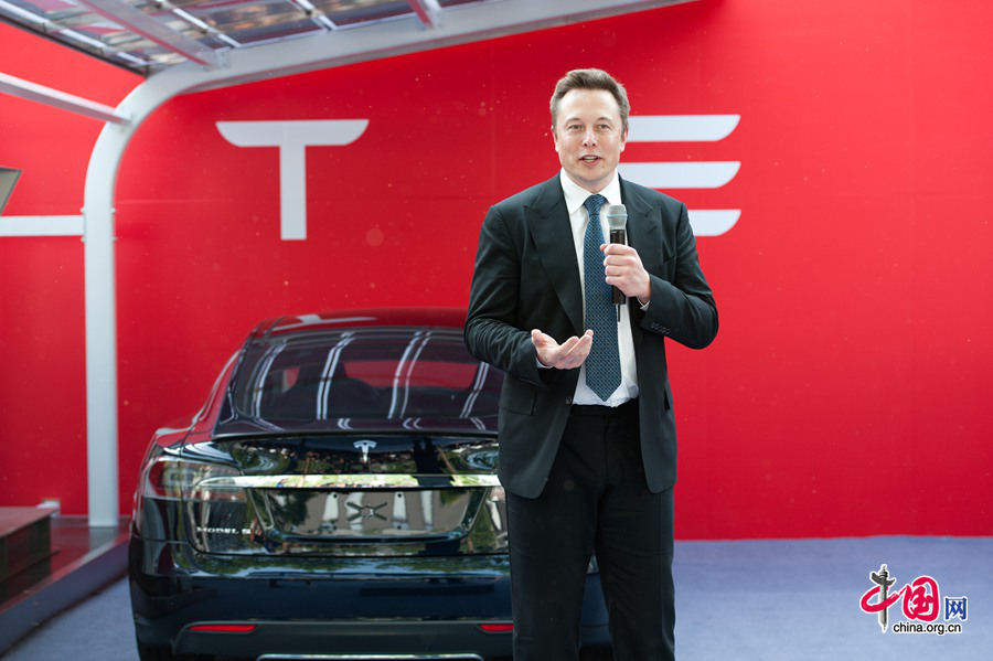 Elon Musk, Tesla's co-founder, chairman and CEO, said the first delivery to Chinese customers was a milestone for the company, besides being an important day for Beijing's electric car market.[Photo/China.org.cn]