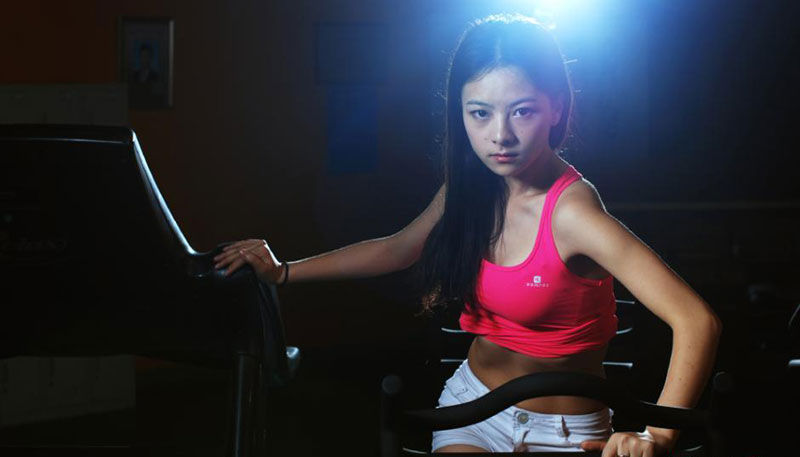 Diao Mengyue is an athlete that has been selected to join the National Bodybuilding Team. [Photo/Courtesy of Chengdu University of Technology]